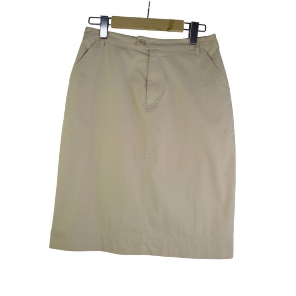 Pencil Skirt Khaki cotton blend Outdoor Women sz GB 10 by Street One - Picture 2 of 8
